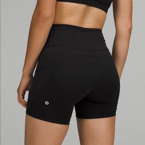 Lululemon Fast and Free High Rise 6inch Biker Shorts- black